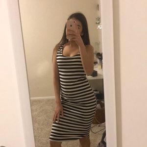 striped midi dress